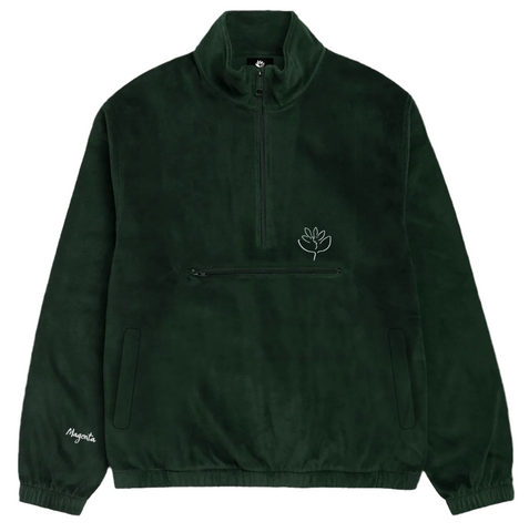 Magenta 'Dimanche Velours' Half Zip - Forest Green