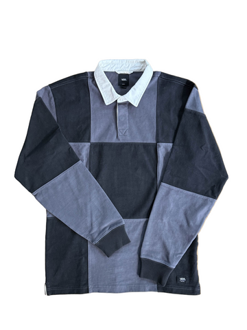Vans 'Grant' L/S Polo - Black/Checkerboard