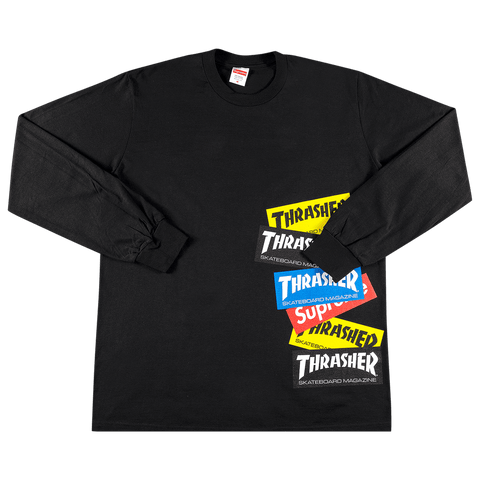Supreme x Thrasher 'Multi Logo' L/S Tee - Black