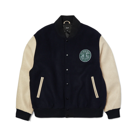 HUF 'Global Transit' Varsity Jacket - Navy
