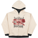 Frosted Skateboards 'Reversible Waffle' Thermal Zip-Up Hoodie - Black