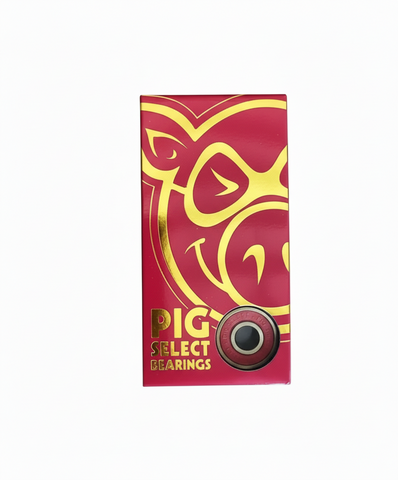 Pig Wheels 'Select' Skateboard Bearings - Red/Gold