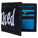 Krooked 'Double OK Script' Bi-Fold Wallet - Black/Blue