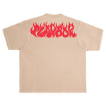 Color Bars X Playboy 'Flames 2.0 Boxy Fit' Tee - Burro