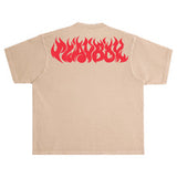 Color Bars X Playboy 'Flames 2.0 Boxy Fit' Tee - Burro