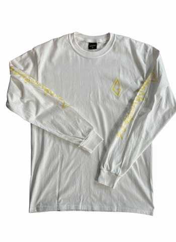 Gnarhunters 'OG Logo' L/S - White/Yellow