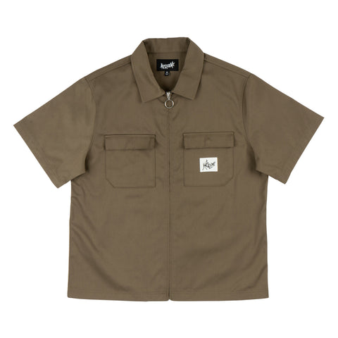 Welcome 'Nephilim Zip Twill' Work Shirt - Stone