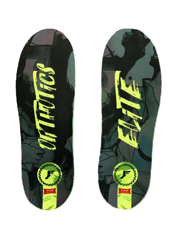 FP Insoles 'Kingfoam Elite Quantum Heel Mid' Insoles - Black Camo/Yellow