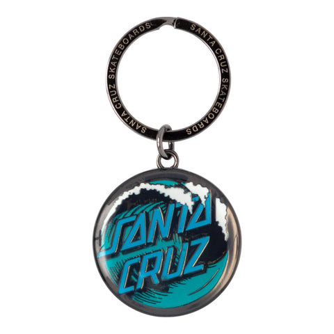 Santa Cruz 'Wave Dot' Keychain - Dark Gunmetal