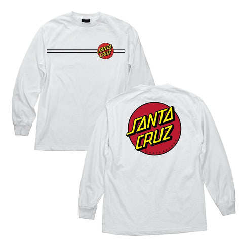Santa Cruz 'Classic Dot' L/S Tee - White