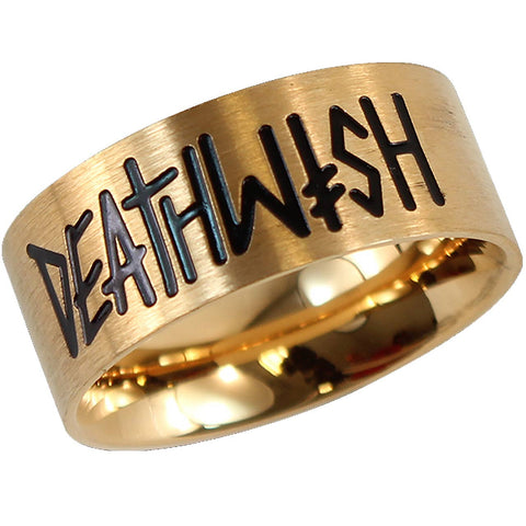 Deathwish 'Brand Logo' Gold Ring