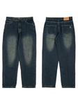 Red Dragon 'Franklin' Baggy Jeans - Yellow Tint/Blue