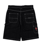 Red Dragon 'Mechanizer' Baggy Jean Shorts - Black
