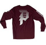Primitive 'Dirty P Bars' L/S Tee - Burgundy