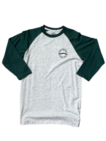 Vans 'Side Stripe' Raglan Tee (Boys) - Grey/Green