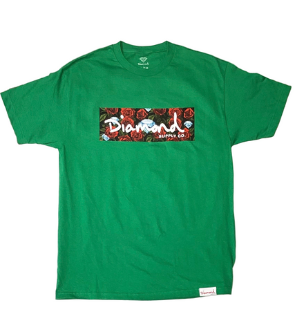 Diamond Supply Co. 'Roses Box Logo' Tee - Green