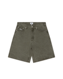 Obey 'Bigwig' Baggy Denim Shorts - Black Olive Wrinkle Wash