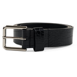 Loviah 'Crocodile' Leather Belt - Black