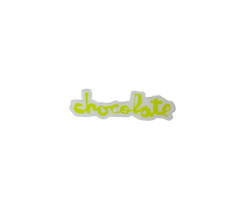 Chocolate Skateboards 'OG Logo' Sticker - Neon Yellow