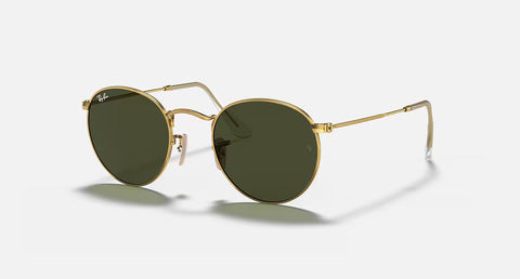 Ray-Ban 'Round Metal' Sunglasses - Polished Arista Gold /G-15 Green(ORB3447)