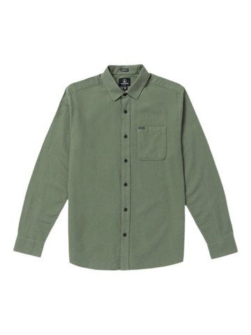 Volcom 'Caden Solid LS' Shirts- Agave