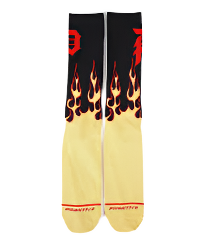 Primitive 'Flames' Crew Socks - Black/Red