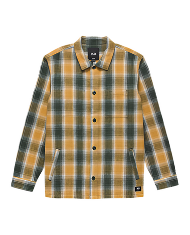 Vans 'Pemberton' Fleece-Lined Flannel Shirt- Deep Forest/Wood Thrush