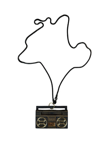 Good Wood 'Boombox' Necklace - Black