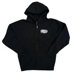 Frosted 'Silver Glitch Classic' Zip-Up Hoodie - Black