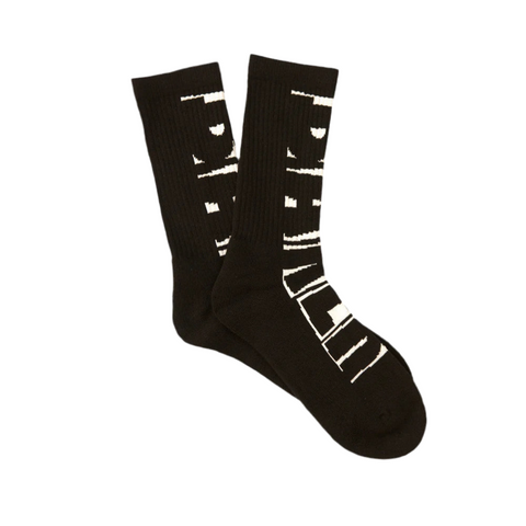 Baker 'Branded Logo' Crew Socks - Black/White