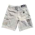 Frosted 'CPU' Baggy Jean Shorts - Off White
