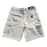 Frosted 'CPU' Baggy Jean Shorts - Off White