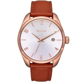 Nixon 'Thalia Leather' Watch - Rose Gold / White