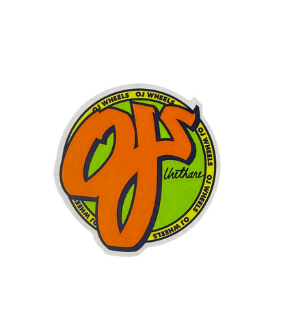 OJ Wheels 'OG Logo' Giant Sticker - Lime Green
