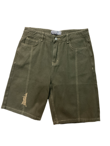 Frosted 'Baggy' Shorts - Olive