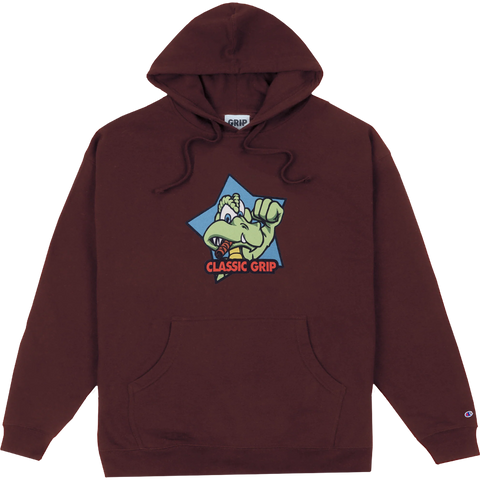 Classic Grip 'Cool Gator' Hoodie - Burgundy