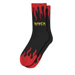 Baker 'Flames' Crew Socks - Black/Red