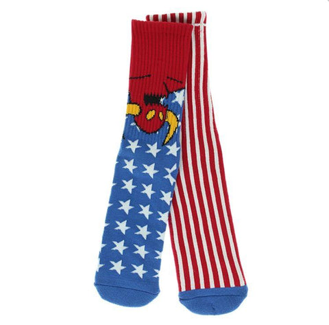 Toy Machine 'American Monster' Crew Socks - Red