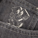 Loviah '1990' Baggy 5 Pocket Denim Pants - Grey Acid Wash