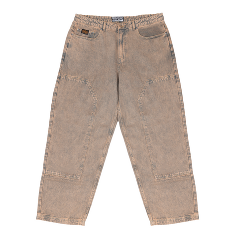 Frosted 'Carpenter Pants' Baggy Jeans - Faded Khaki