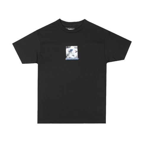 Frosted 'Snowman Graphic' Tee - Black