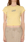 Obey 'Swirly Script' Tee - Pale Banana