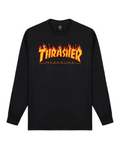 Thrasher 'Flame Logo' L/S Tee - Black