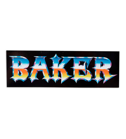 Baker 'Chrome Zone Box Logo' Sticker - Blue/Orange
