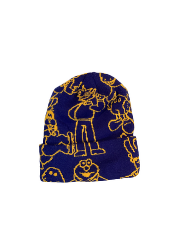 Classic 'Cartoon Characters' Beanie - Blue/Yellow