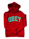 Obey 'Academic' Hoodie - Scarrlet/Blue