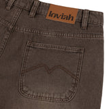 Loviah '1990' Baggy 5 Pocket Denim Pants - Brown Enzyme Wash
