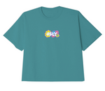 Obey 'Groovy Dasies' Custom Crop Top - Turquoise Tonic