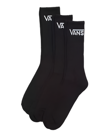 Vans 'Classic Crew' Socks - Black (3 Pack)