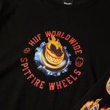 HUF x Spitfire 'Chrome Head' L/S Tee - Black